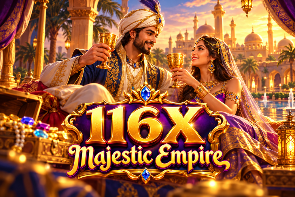 Game 116X Majestic Empire bertema kerajaan mewah.